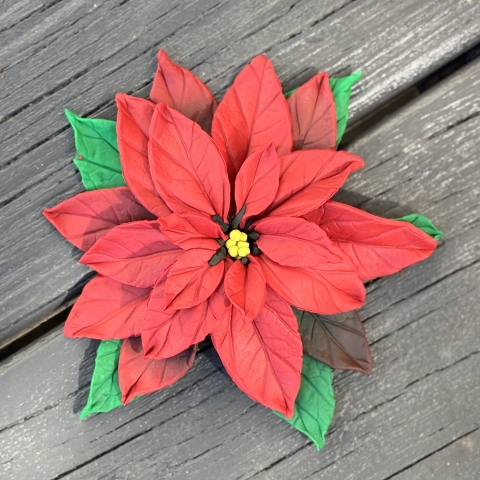 polymer clay poinsettia