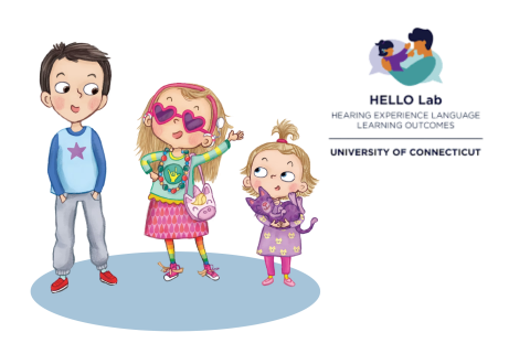 3 children standing together on a blue circle