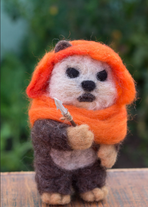 needle felted ewok
