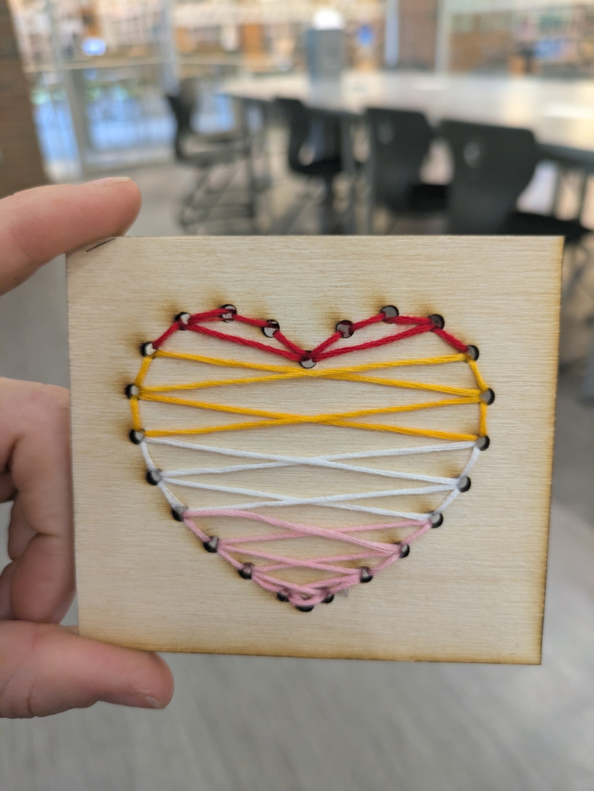 laser cut wooden embroidery pattern