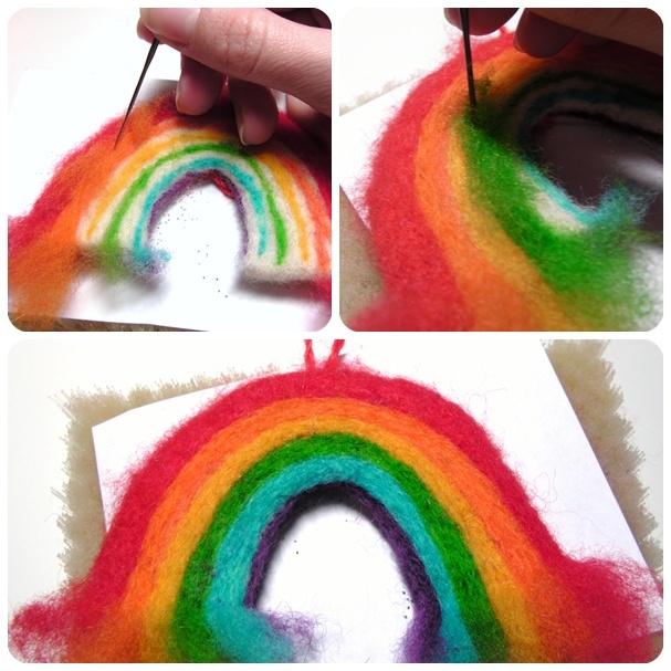 needle felted rainbow