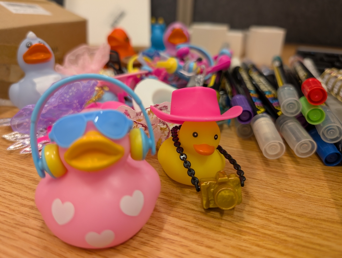 dressed up rubber ducks