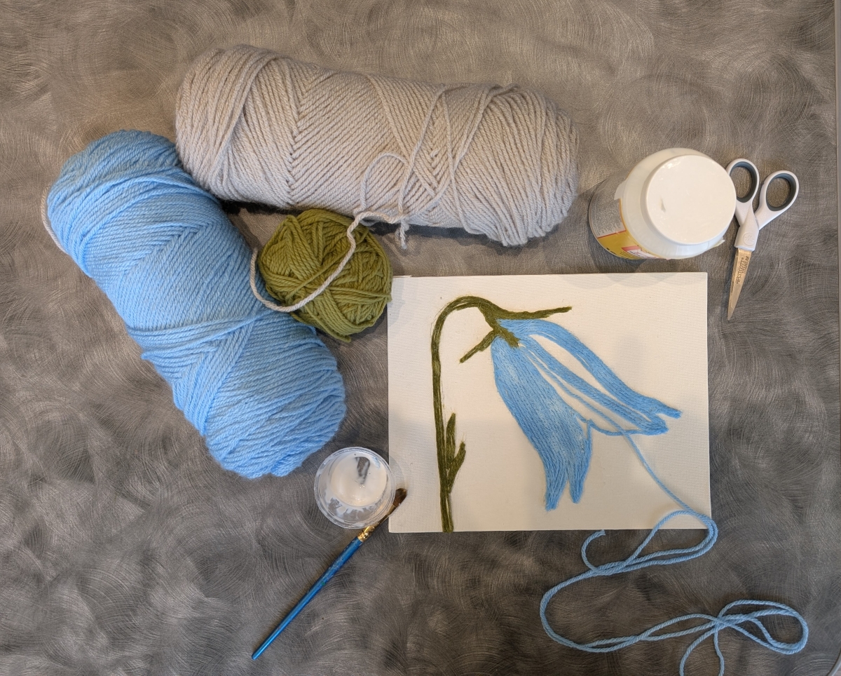 yarn painting on canvas