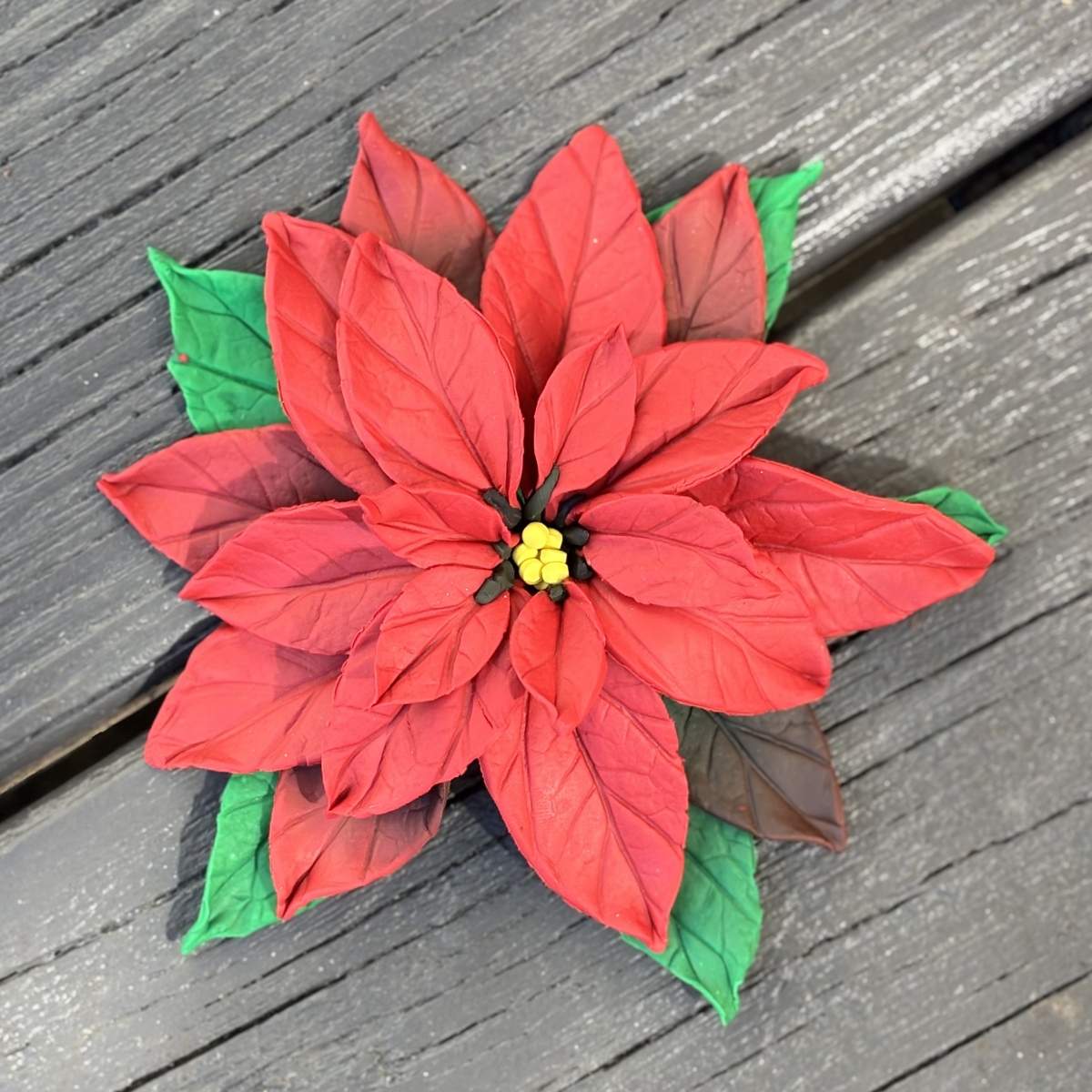 polymer clay poinsettia