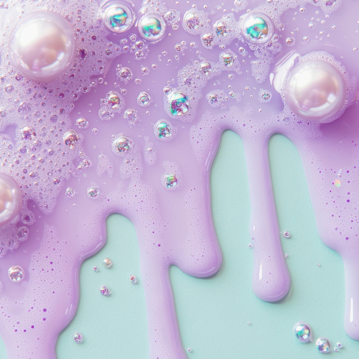 Purple slime dripping down on a blue background.