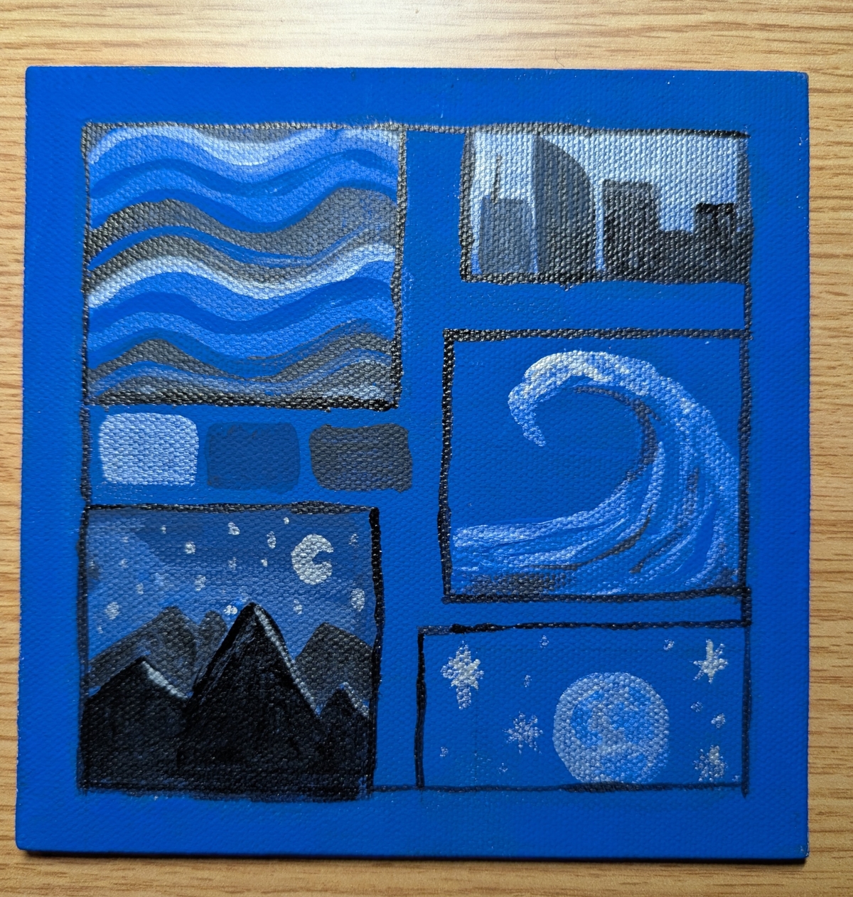 monochrome blue mood board