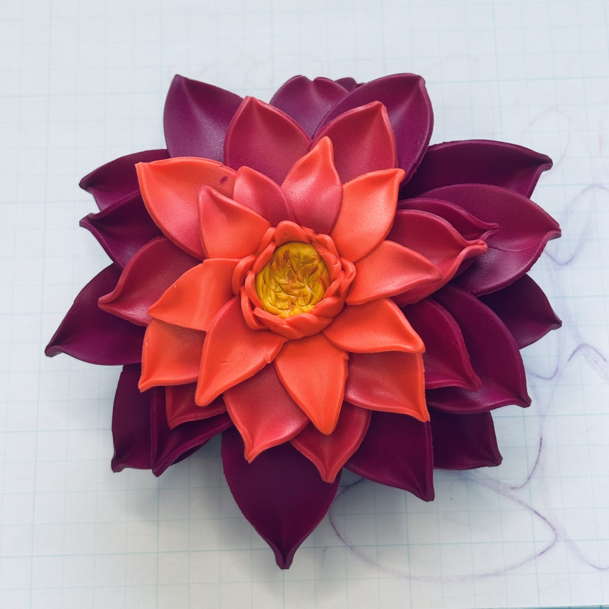 polymer clay dahlia box