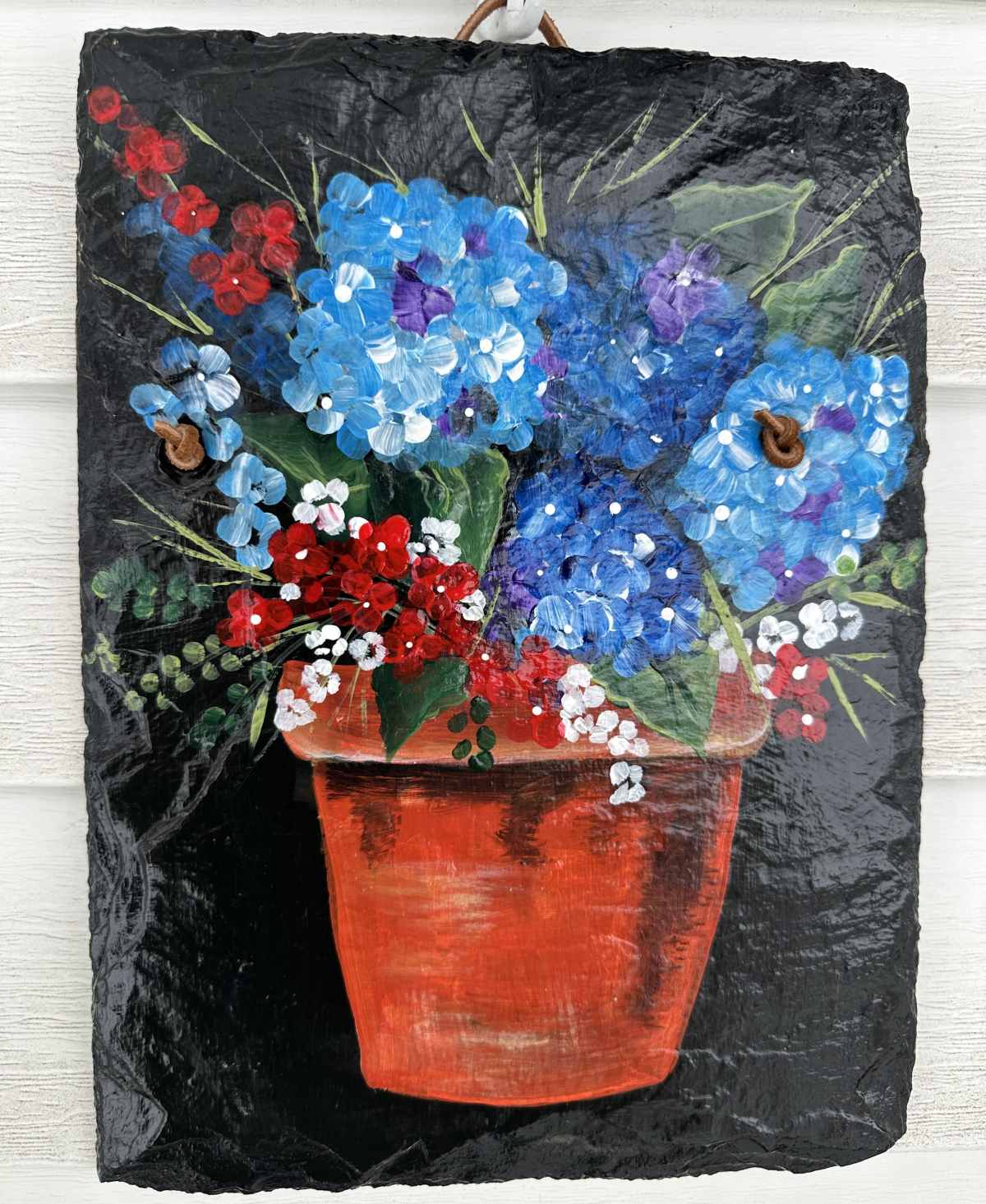 Hydrangea Slate Painting